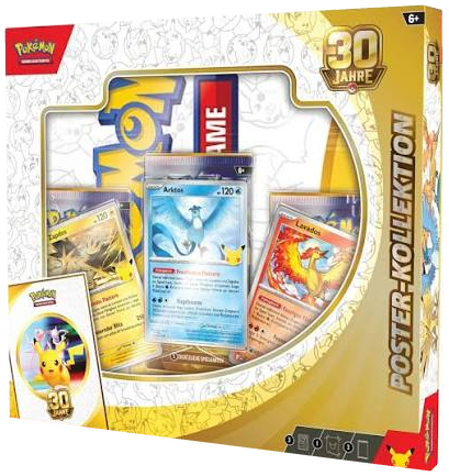 Pokémon 30 Jahre Poster-Kollektion mit drei Promokarten
