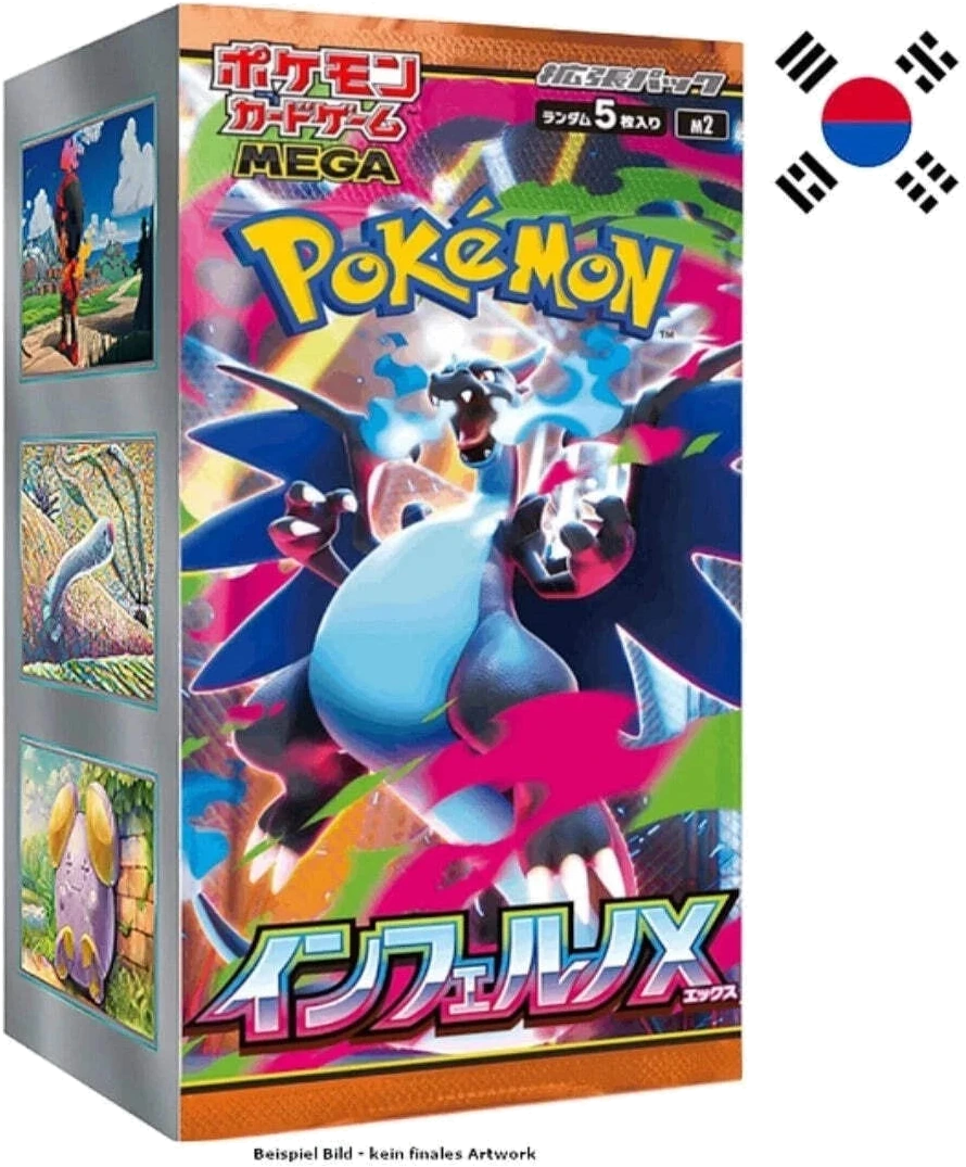 Pokémon Inferno X Boosterdisplay mit koreanischer Flagge