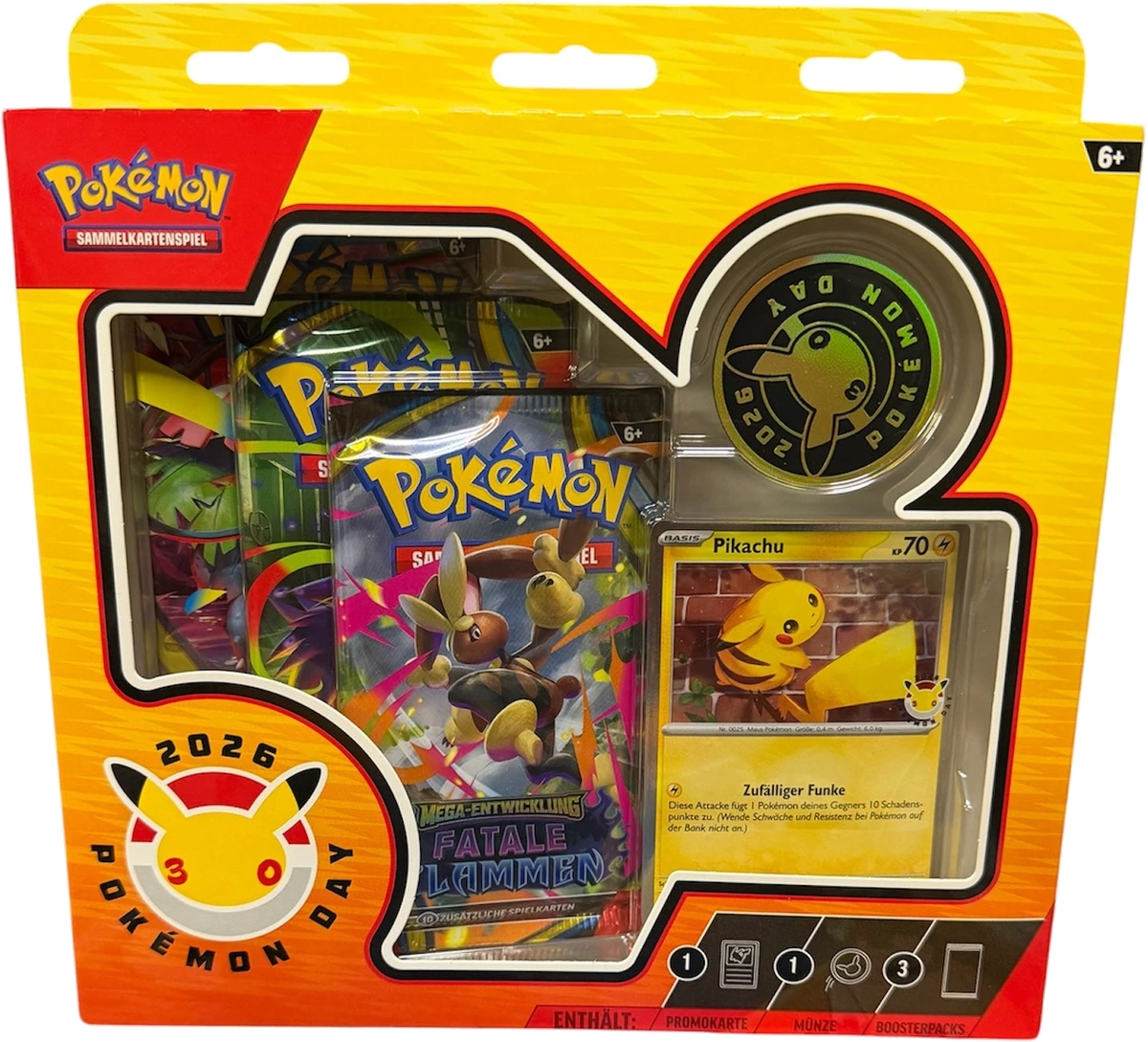 Gelbe Pokémon-Kollektion mit Promokarte und Münze