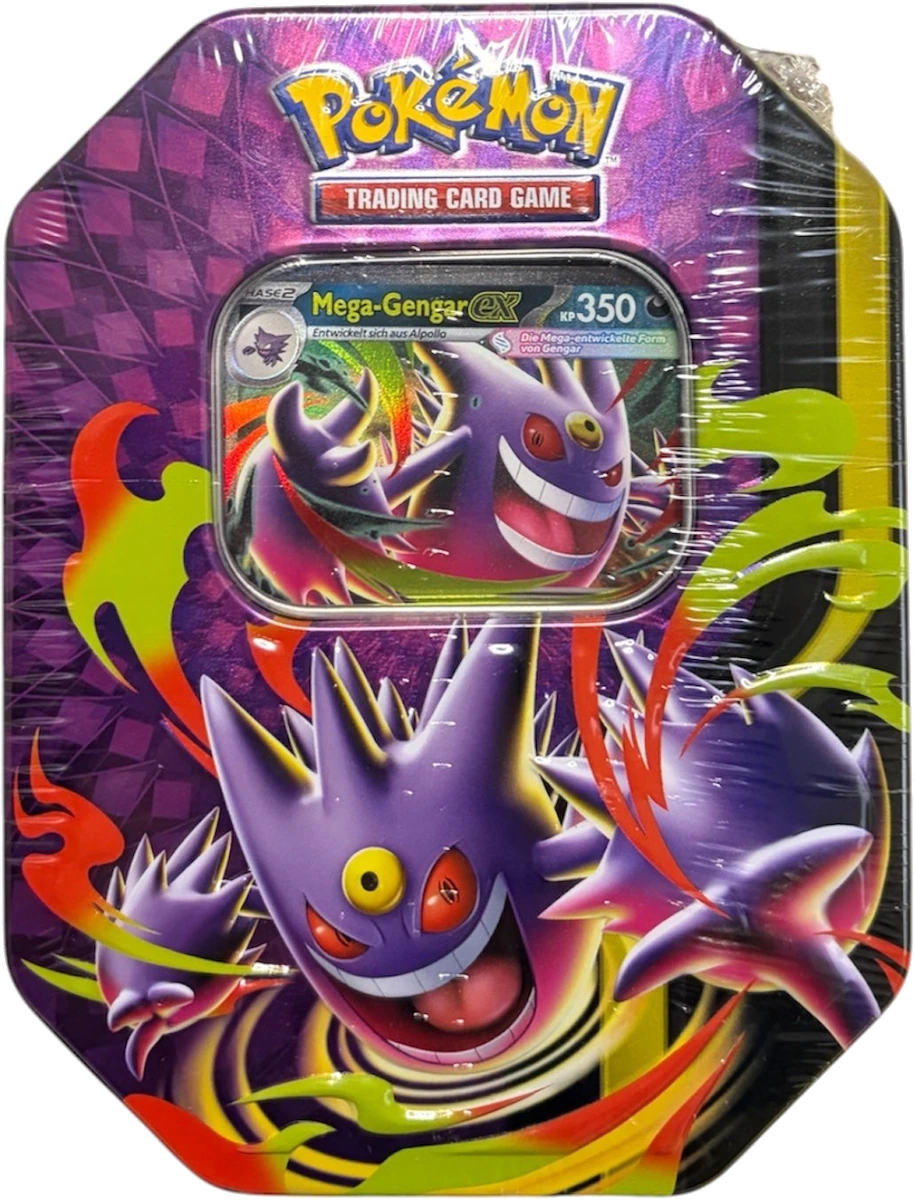 Pokémon-Tin mit Mega-Gengar-Motiv, Vorderansicht